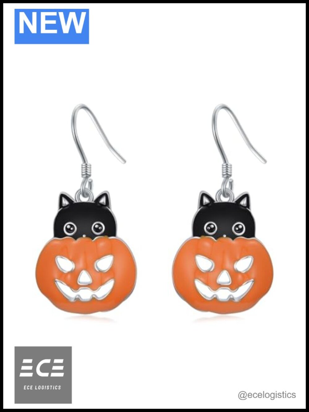 Sterling Silver Halloween Drop Earrings Punk Bat Skeleton Spider Web Pumpkin